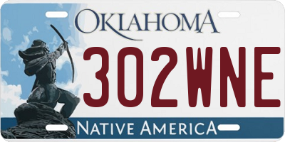 OK license plate 302WNE