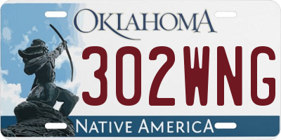 OK license plate 302WNG