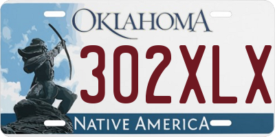 OK license plate 302XLX