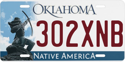 OK license plate 302XNB