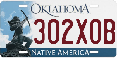 OK license plate 302XOB