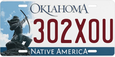 OK license plate 302XOU