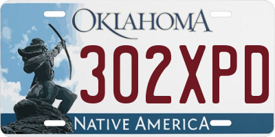 OK license plate 302XPD