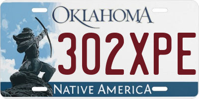 OK license plate 302XPE