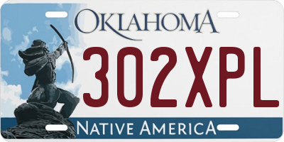 OK license plate 302XPL
