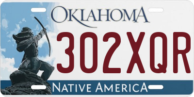 OK license plate 302XQR