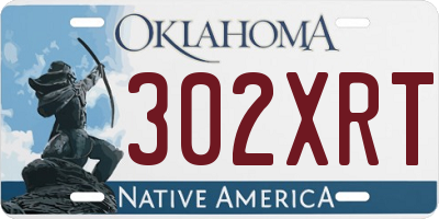 OK license plate 302XRT