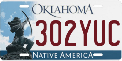 OK license plate 302YUC