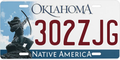 OK license plate 302ZJG