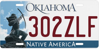 OK license plate 302ZLF