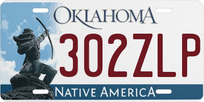 OK license plate 302ZLP