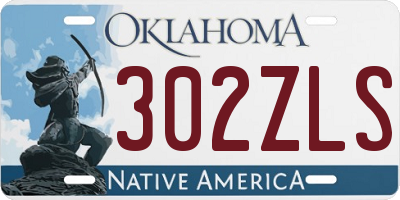 OK license plate 302ZLS