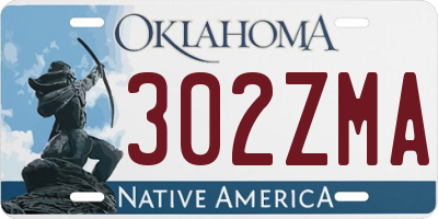 OK license plate 302ZMA