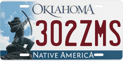 OK license plate 302ZMS