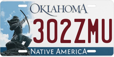 OK license plate 302ZMU