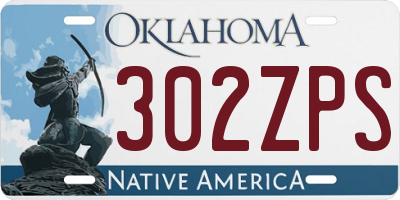 OK license plate 302ZPS