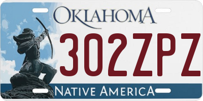 OK license plate 302ZPZ