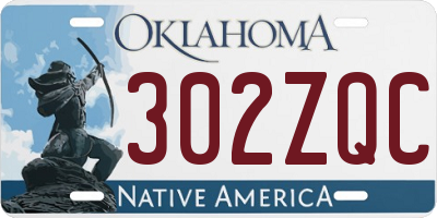OK license plate 302ZQC