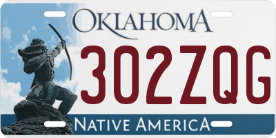 OK license plate 302ZQG
