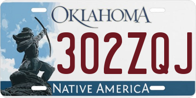 OK license plate 302ZQJ