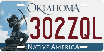 OK license plate 302ZQL