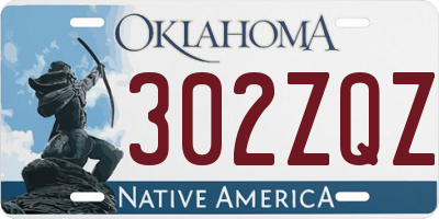OK license plate 302ZQZ