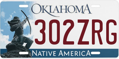 OK license plate 302ZRG