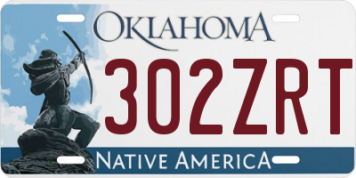 OK license plate 302ZRT