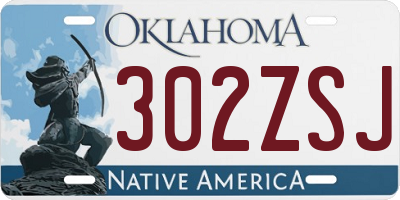 OK license plate 302ZSJ