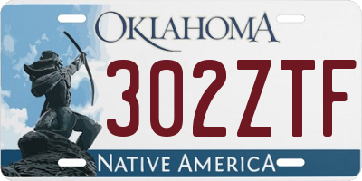 OK license plate 302ZTF