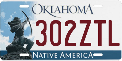 OK license plate 302ZTL