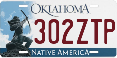 OK license plate 302ZTP