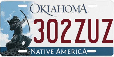 OK license plate 302ZUZ
