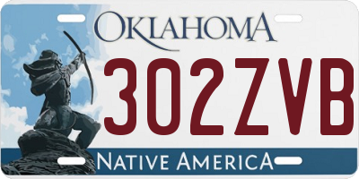 OK license plate 302ZVB
