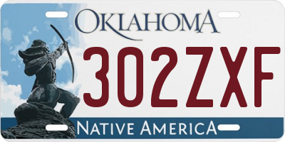 OK license plate 302ZXF