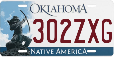 OK license plate 302ZXG