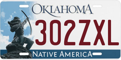 OK license plate 302ZXL