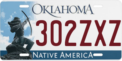 OK license plate 302ZXZ