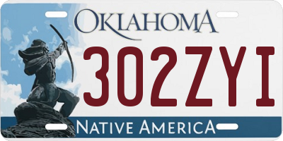 OK license plate 302ZYI