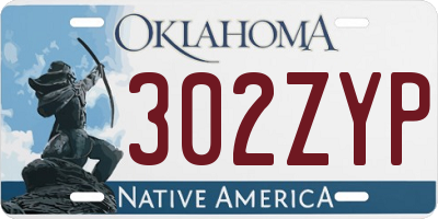 OK license plate 302ZYP