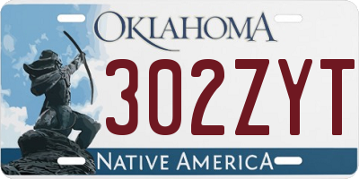 OK license plate 302ZYT