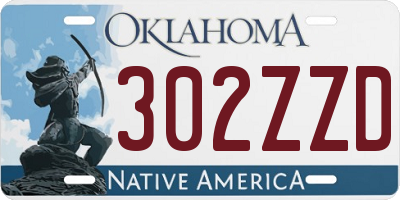 OK license plate 302ZZD