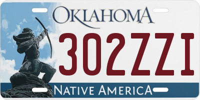 OK license plate 302ZZI