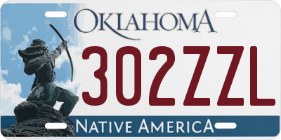 OK license plate 302ZZL