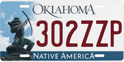 OK license plate 302ZZP