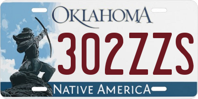 OK license plate 302ZZS