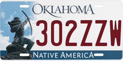 OK license plate 302ZZW