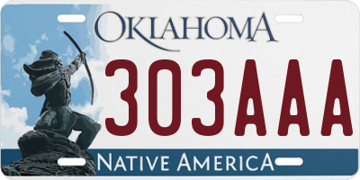 OK license plate 303AAA