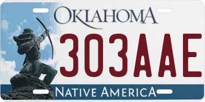 OK license plate 303AAE