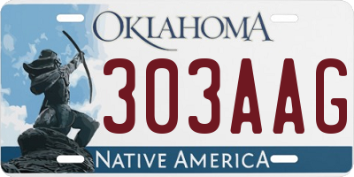 OK license plate 303AAG